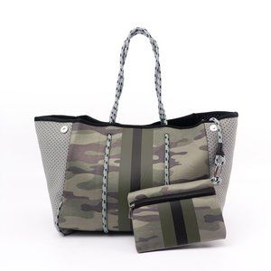 Green Army Neoprene Tote Bag